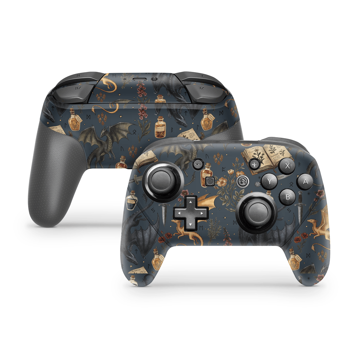 Midnight Dragons Nintendo Switch Pro Controller Decal Skins