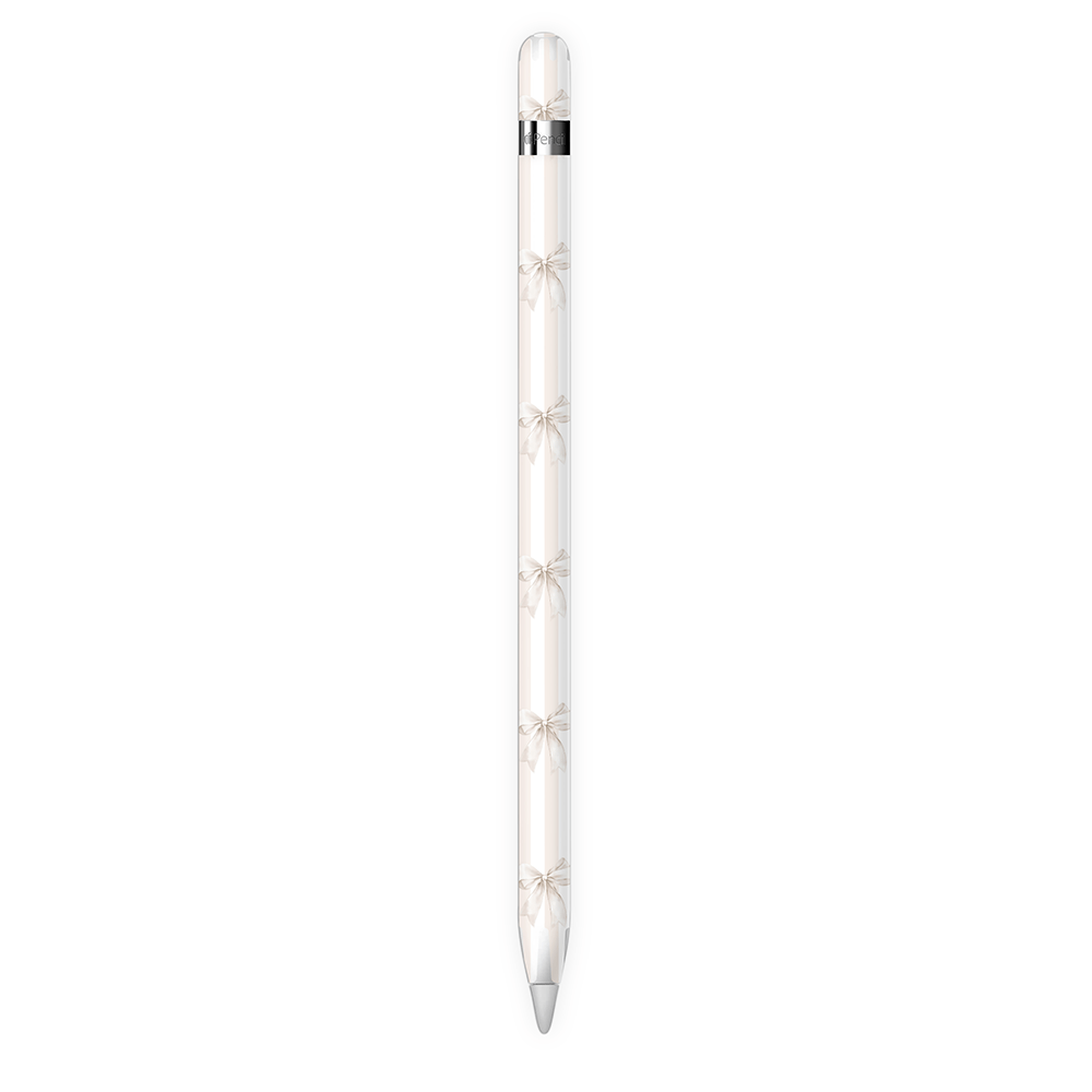 Beige Linen Bows Apple Pencil Skins