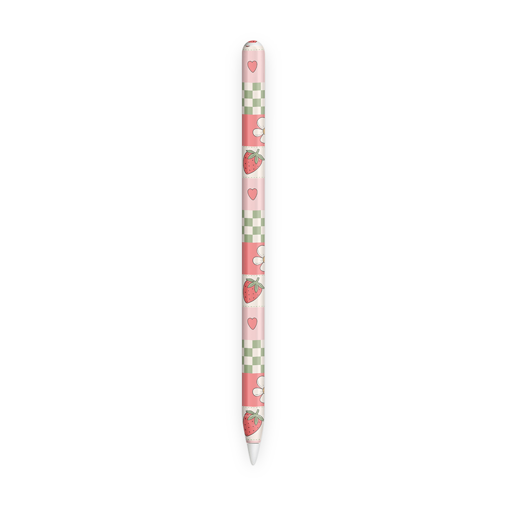 Strawberry Patchwork Apple Pencil Skins