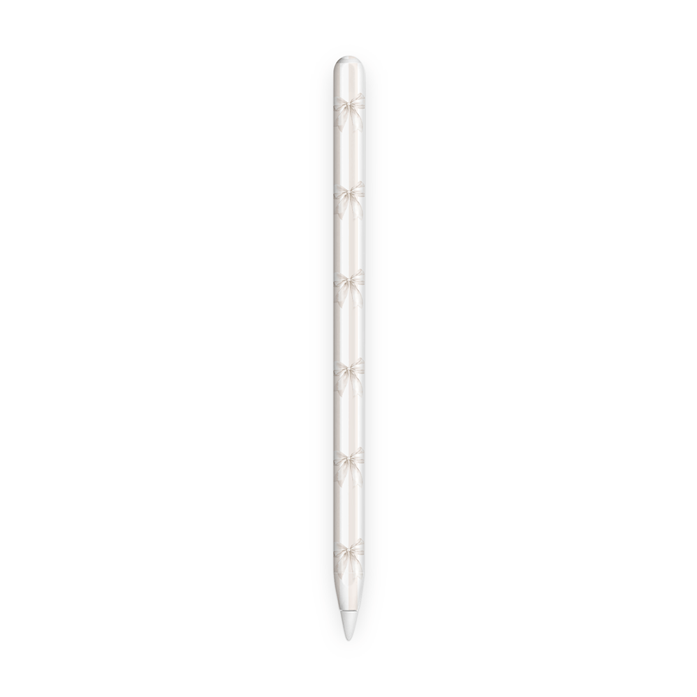 Beige Linen Bows Apple Pencil Skins