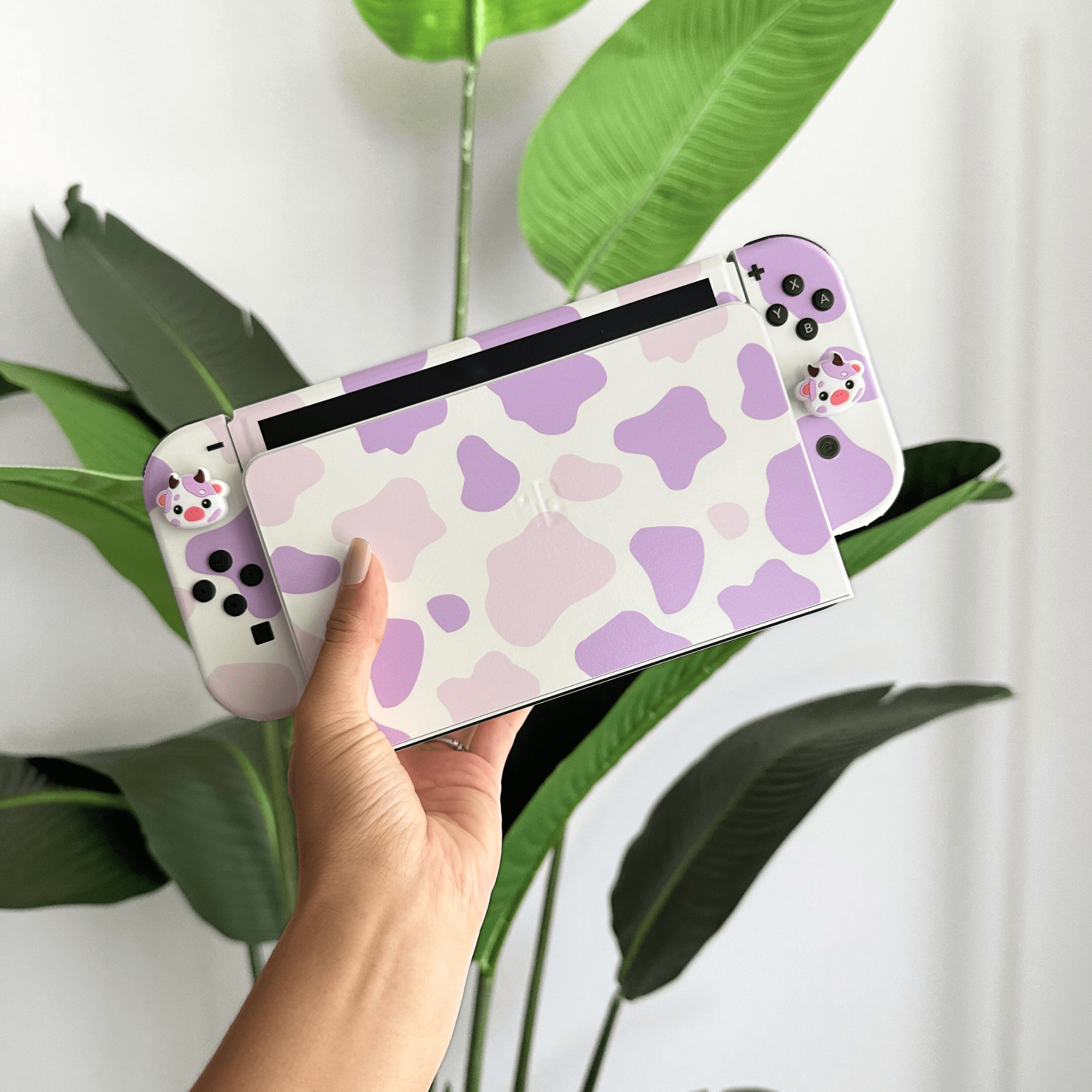 Blueberry Lavender Moo Moo Nintendo Switch Thumb Grips
