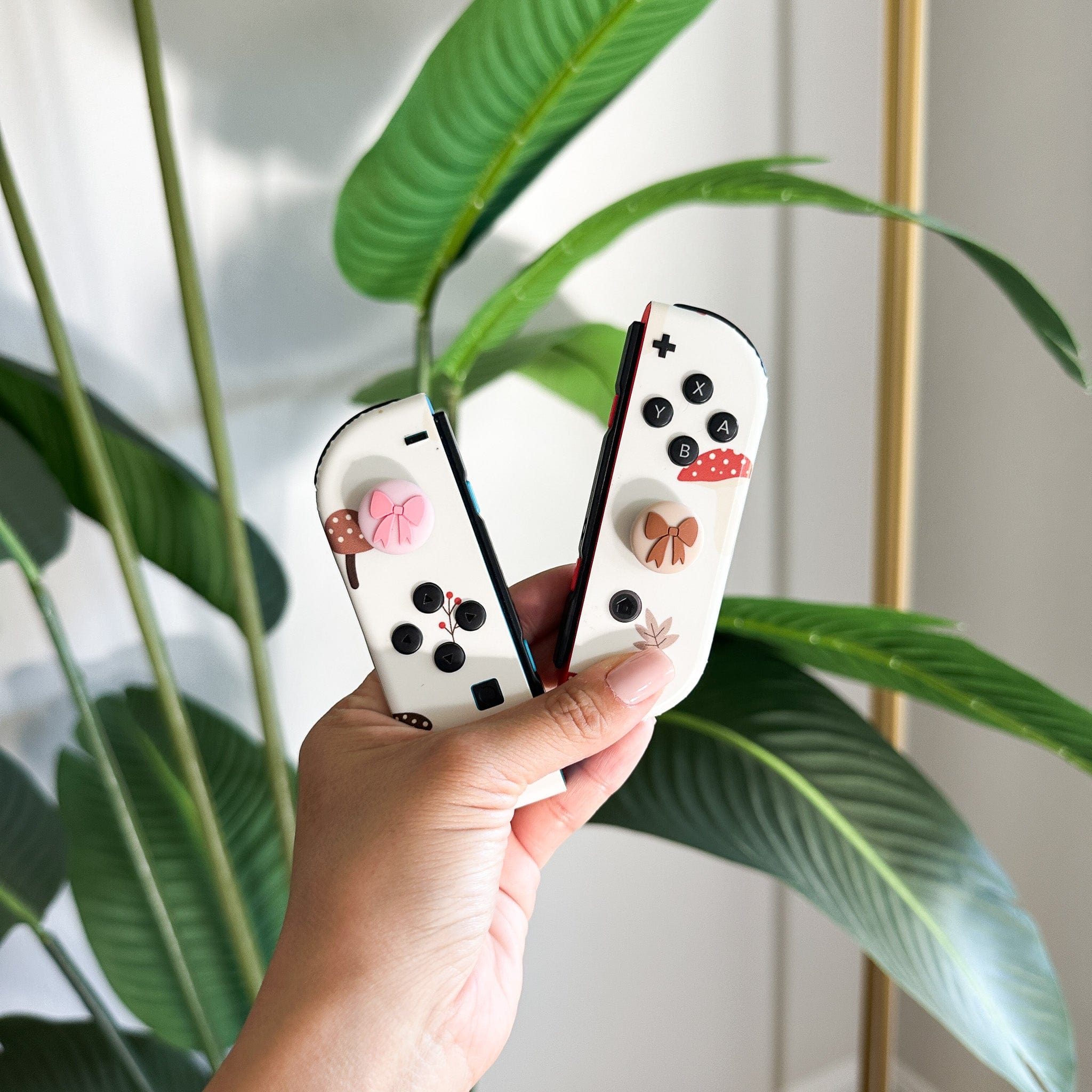 Strawberry Cocoa Bows Nintendo Switch Thumb Grips