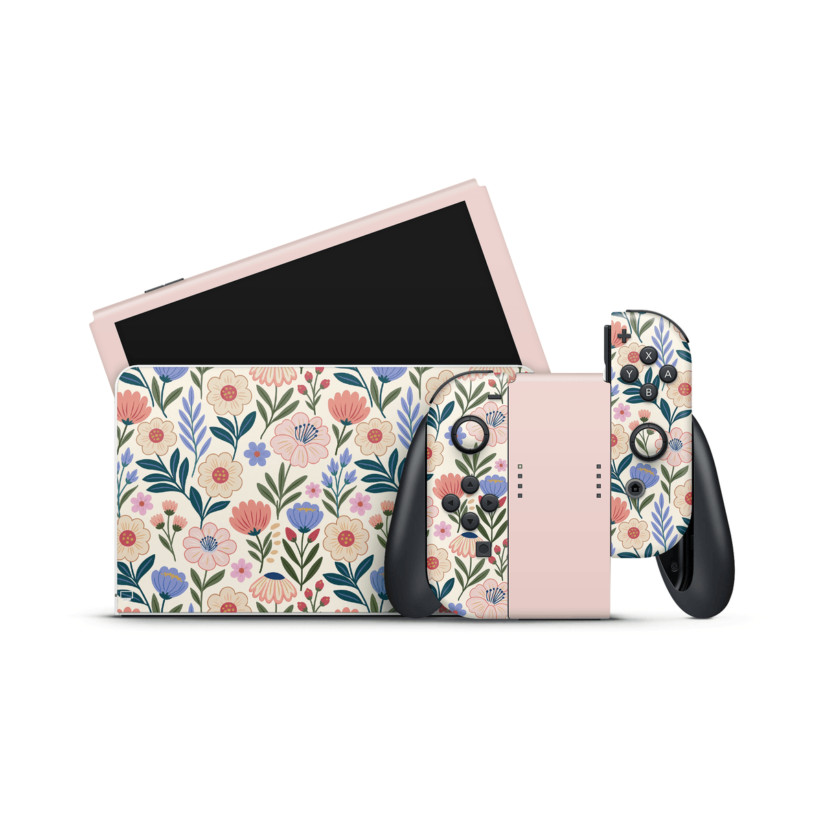 Sunset Wildflowers Nintendo Switch OLED Decal Skin
