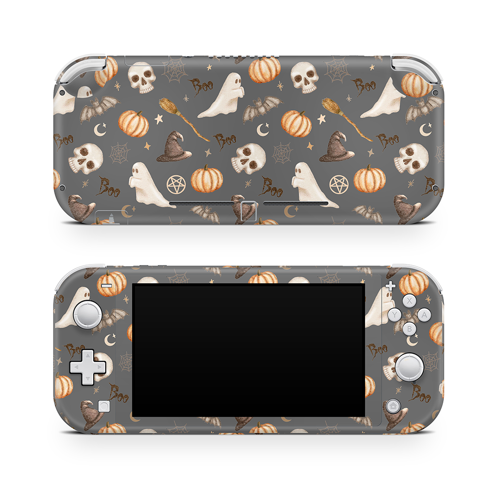 Spooky Things Grey Nintendo Switch Lite Skin