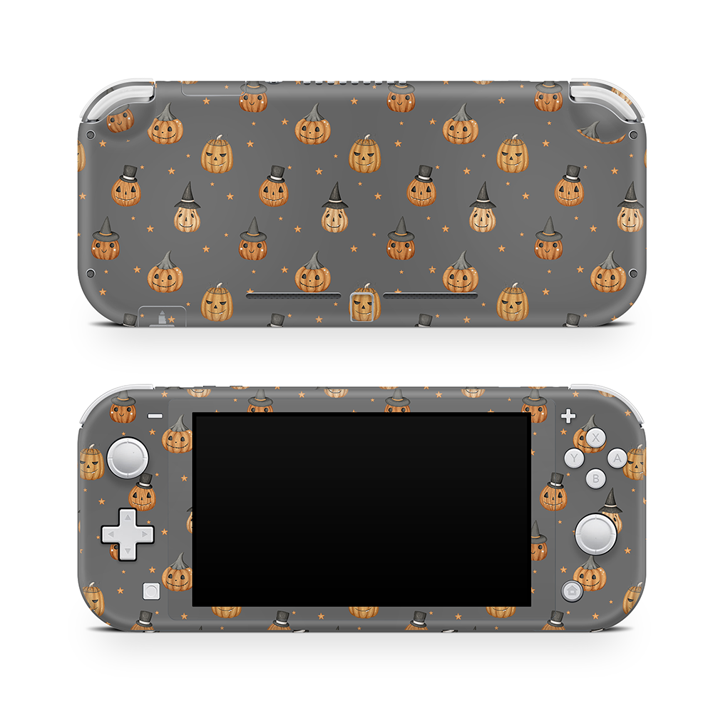 Wicked Pumpkins Grey Nintendo Switch Lite Skin